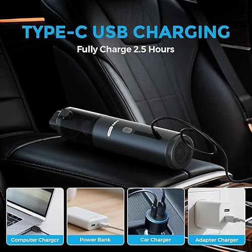 Miniatura 3 de Apical Life Aspiradora de mano, EV1396 inalámbrica de 100 W, 16000 Pa, fuerte succión con tiempo de funcionamiento de 14 a 24 minutos, diseño de