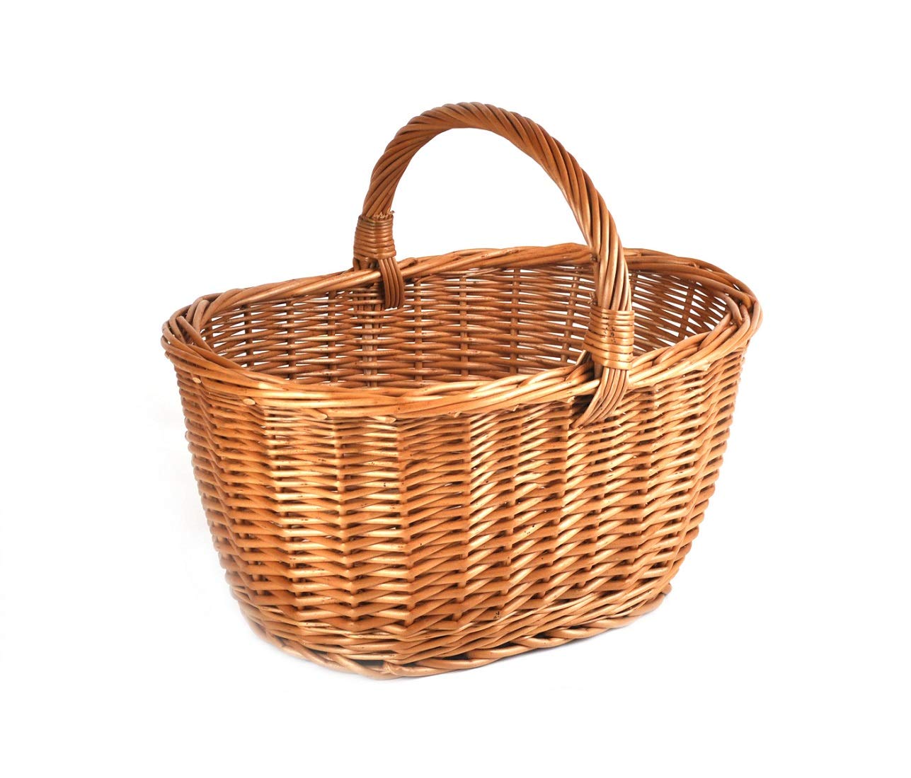 Panier PM24 solide et tressé en osier - K1-113 - Largeur : 50 cm - Profondeur : 33 cm - Hauteur : 25 à 35 cm