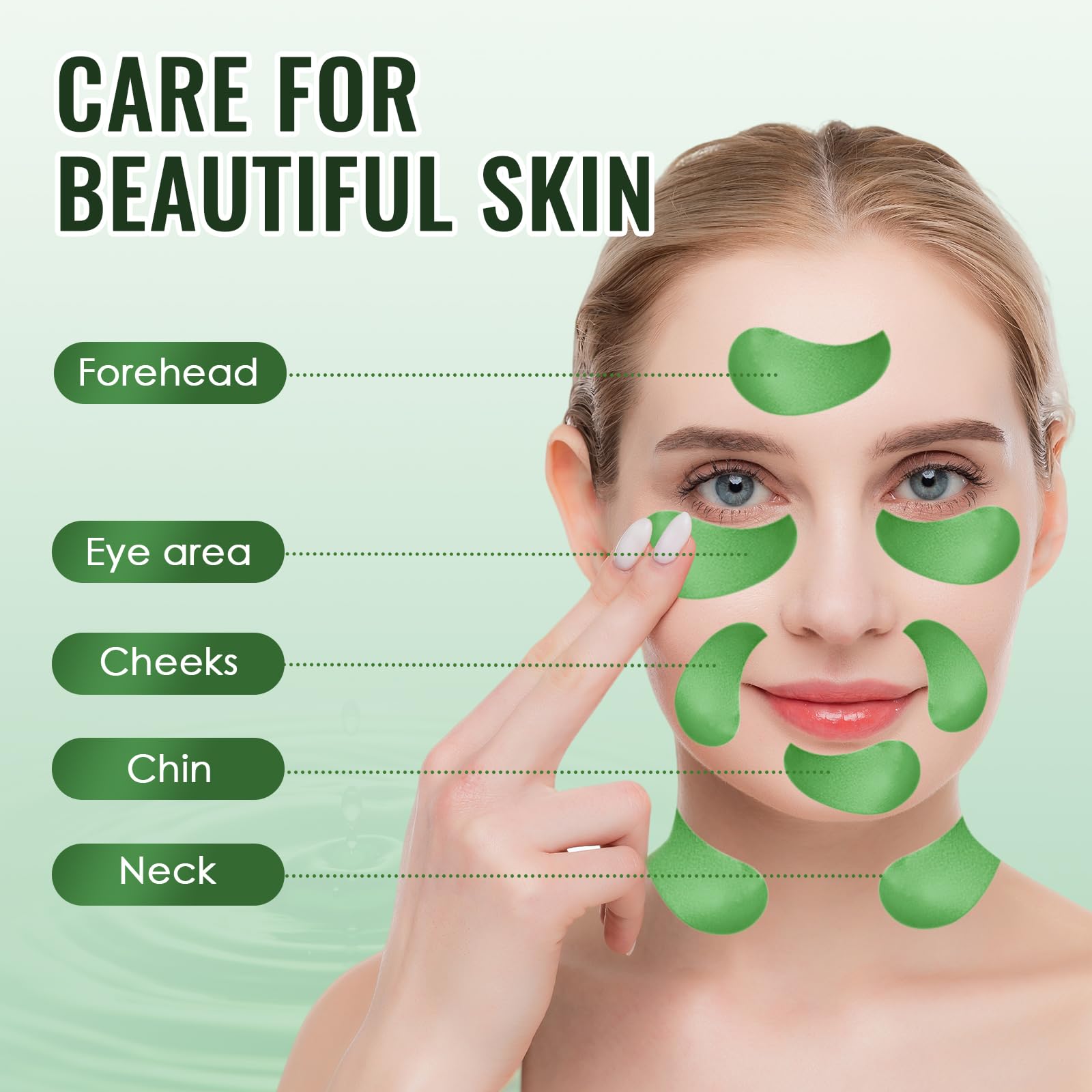 60 pezzi Maschera per Gli Occhi,Maschera per Gli Occhi di Acido Ialuronico Idratante,Avocado Patch Occhiaie, Rimuovi Borse e Gonfiore ,Pelle Lenitiva Ed è Facile da Usare