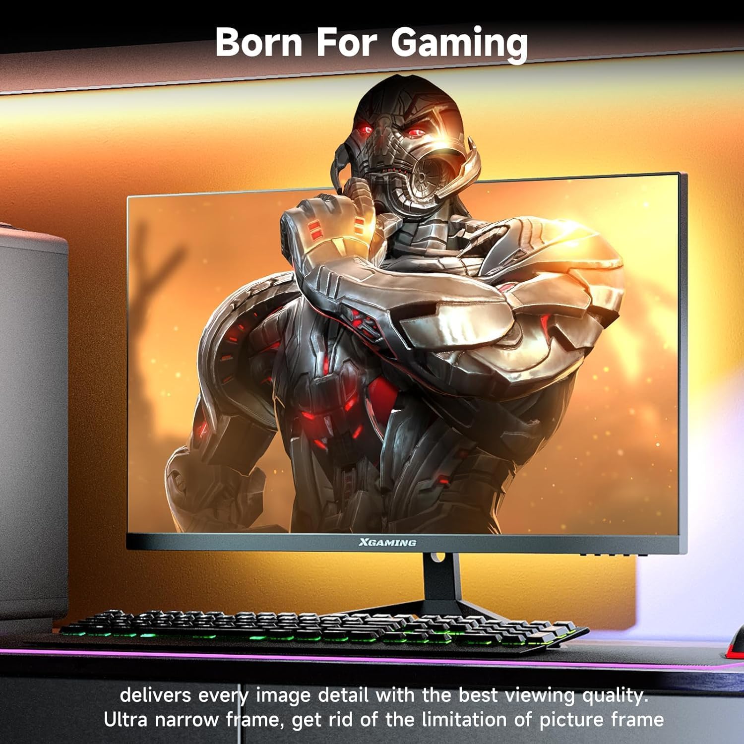 XGaming Monitor Gaming 27 Pollici,165Hz,2k QHD 2560x1440, 99% sRGB,HDR10, 1MS,PC Monitor 144Hz, VA Panel,FreeSync Compatible,Low Blue Light Eye Care,HDMI(2.0),DP(1.4,) VESA