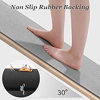 Vista 6 de AMOAMI Thin Bath Mat, Super Absorbent Bath Mats for Bathroom, Quick Dry Rubber Backed Bath Rug Non Slip, Chenille Surface Thin Bathroom Rugs Fit