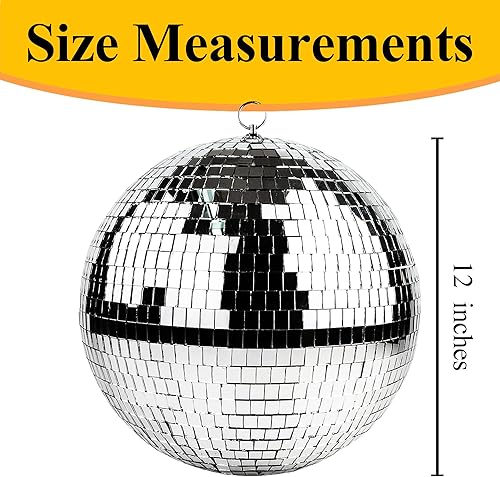 Miniatura 2 de Bola de discoteca de 12 pulgadas, bola de discoteca grande brillante, decoración de bola de discoteca colgante para fiestas, bodas, decoración, bola