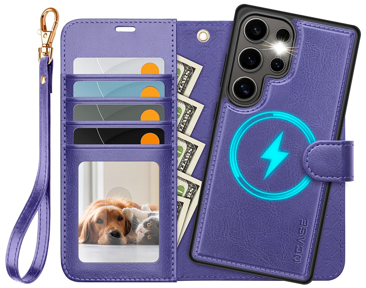 OCASE for Samsung Galaxy S25 Ultra Detachable Wallet Case with Card Holder, [2 in 1] PU Leather Flip Folio Case with RFID Blocking Stand Wrist Strap