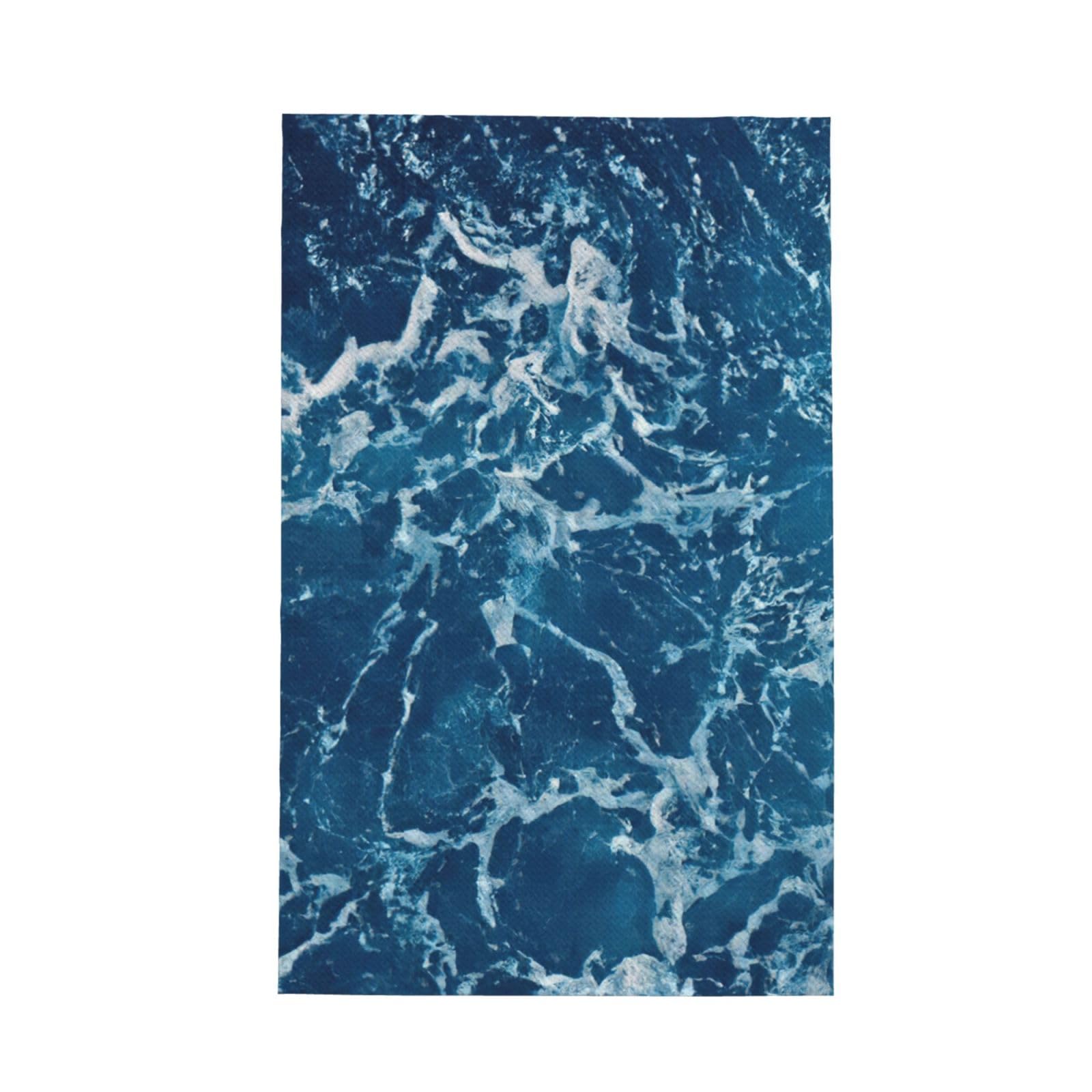 CKGODGF Ocean Beach Theme Print Absorbent Waffle Dishcloths,Kitchen Towels With Hanging Loops,Tea Towels.