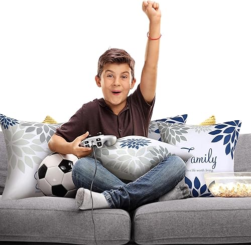 Miniatura 5 de Tatuo 4 fundas de almohada cuadradas de flores de 18 x 18 pulgadas, fundas de cojín decorativas de primavera y verano para cama, sofá, sala de estar