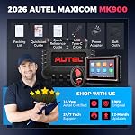 Autel MaxiCOM MK900 OBD2 Scanner: 2026 Updated of MK808BT Pro MK808S MX808S MX900, CAN-FD&DOIP, 40+ Service as as MK900BT, 150 Car Brands, Bidirectional Tests, All System Diagnose, FCA Autoauth & SGWH