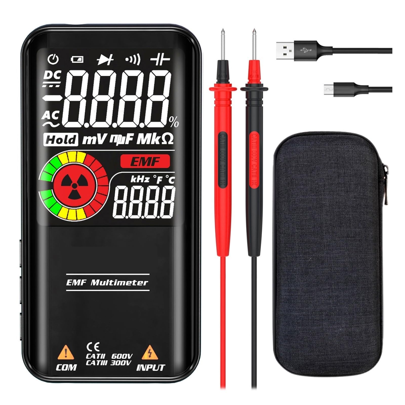 Multimetr Cyfrowy Profesional Multimetro Smart DC AC Kondensator Napięciowy Ohm Dioda NCV EMF Tester Detector(S20)