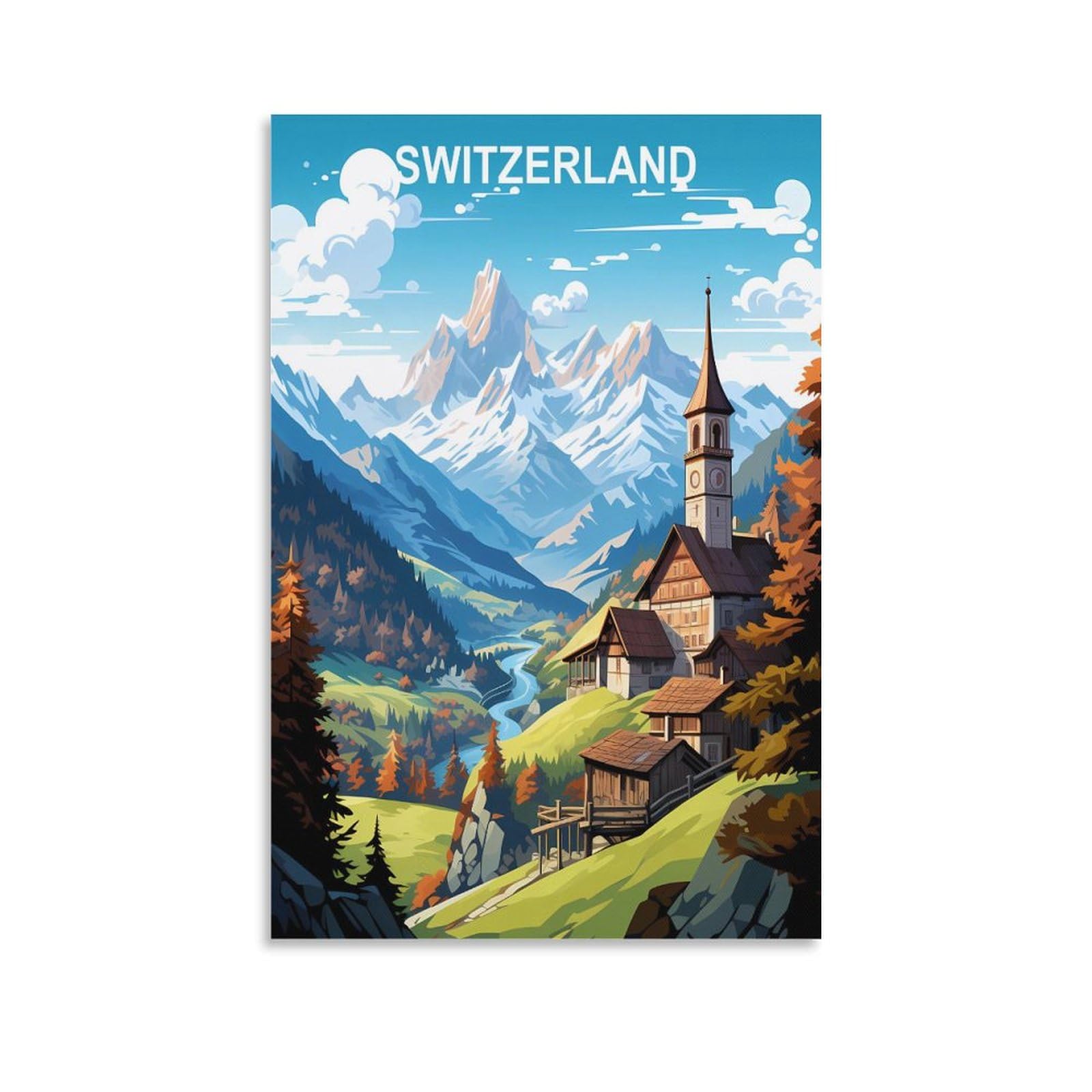 Vintage Metal Tin Signs Switzerland Metal Wall Art Bar Sign for Kitchen Pubs Coffee Metal Wall Decoration 15x30cm