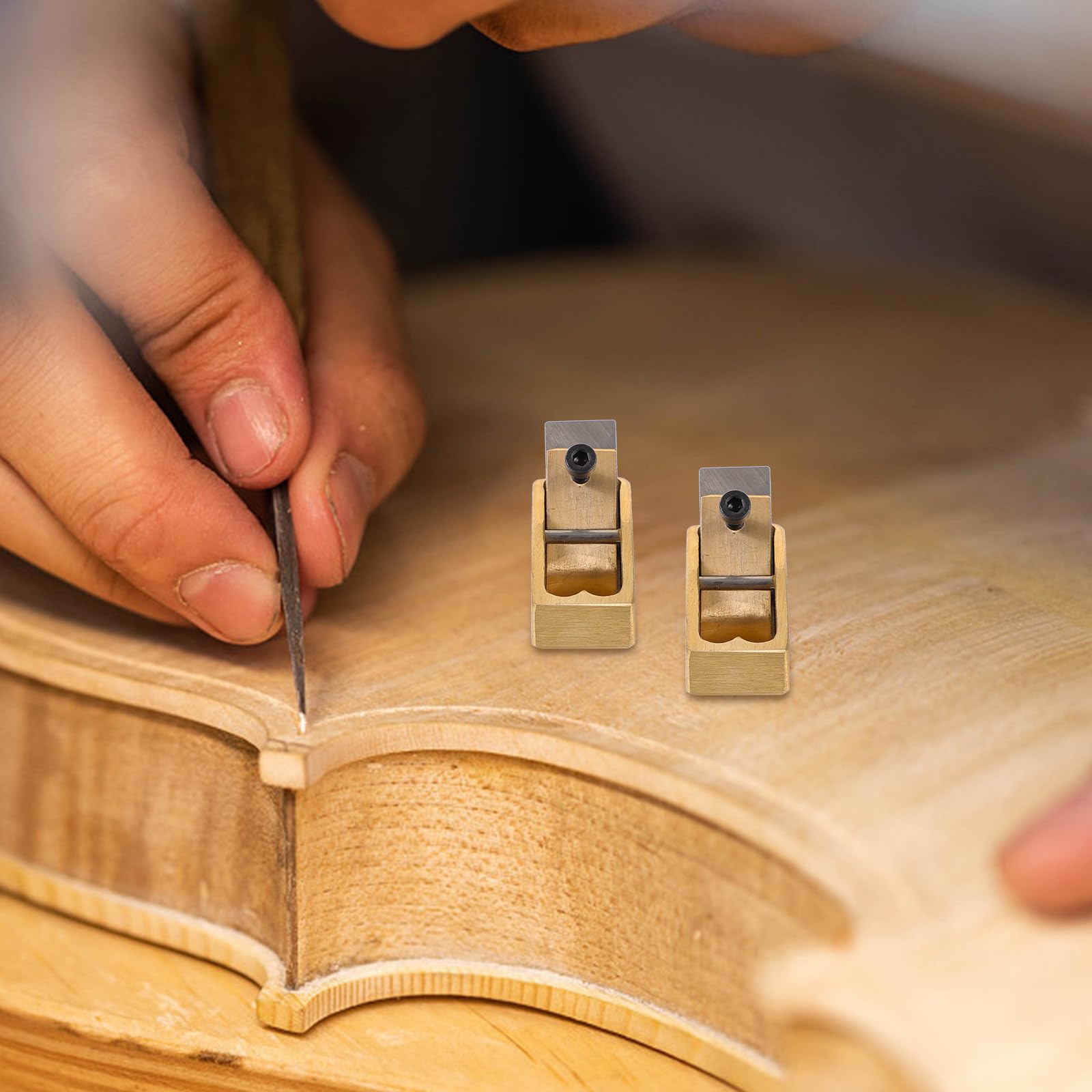 Pialla Manuale per Liuteria in Ottone e Acciaio Alta Lucentezza, Utensile Artigianale per Violino e Strumenti in Legno, Compatta per Lavorazioni di Precisione
