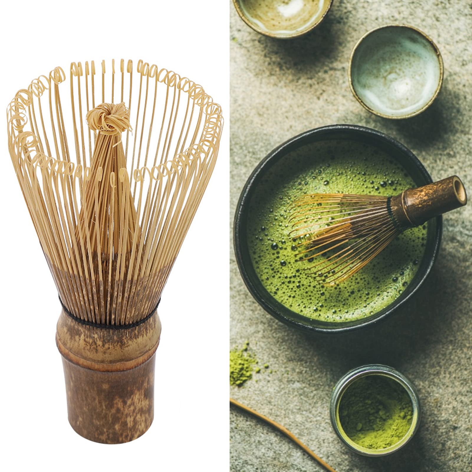 3 Pcs Matcha Whisk Set, with Matcha Whisk, Hooked B Amboo Scoop Chashaku, and Teaspoon for Ideal Matcha Tea