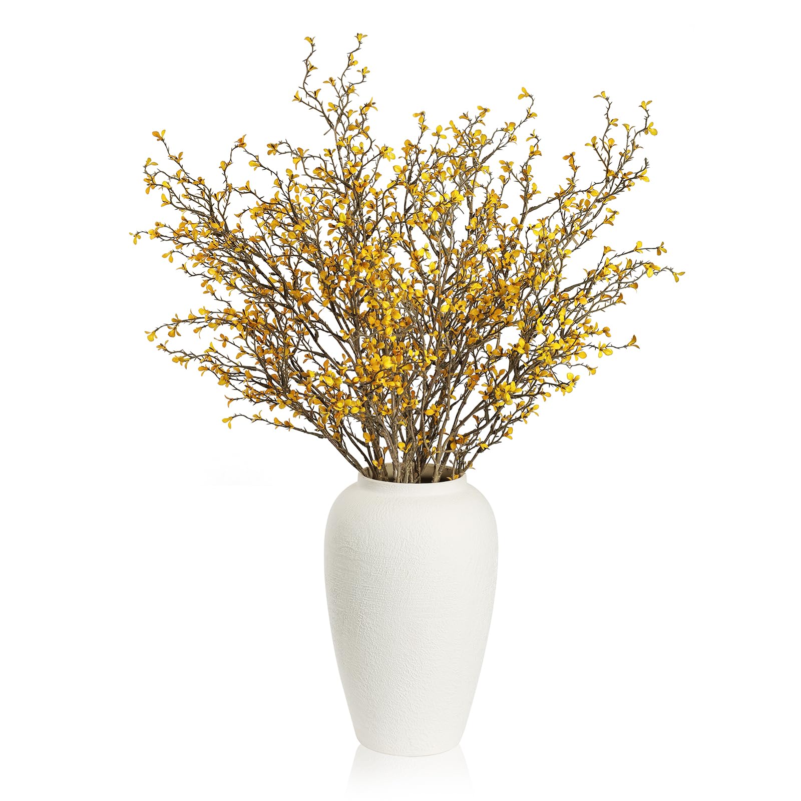 Smalldu Dry Twig Faux Floral: 5 Pcs 37" Fall Leaves Stems,Fake Fall Flowers