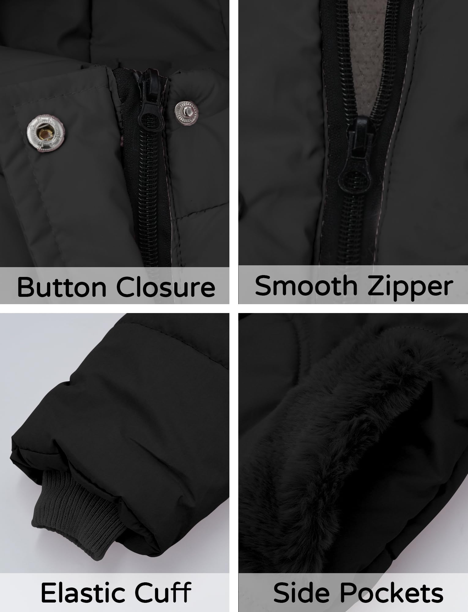 Happy Cherry Mädchen Wintermantel mit Taille Gürtel und Taschen Mitte Lange Warme Jacke mit Kapuze