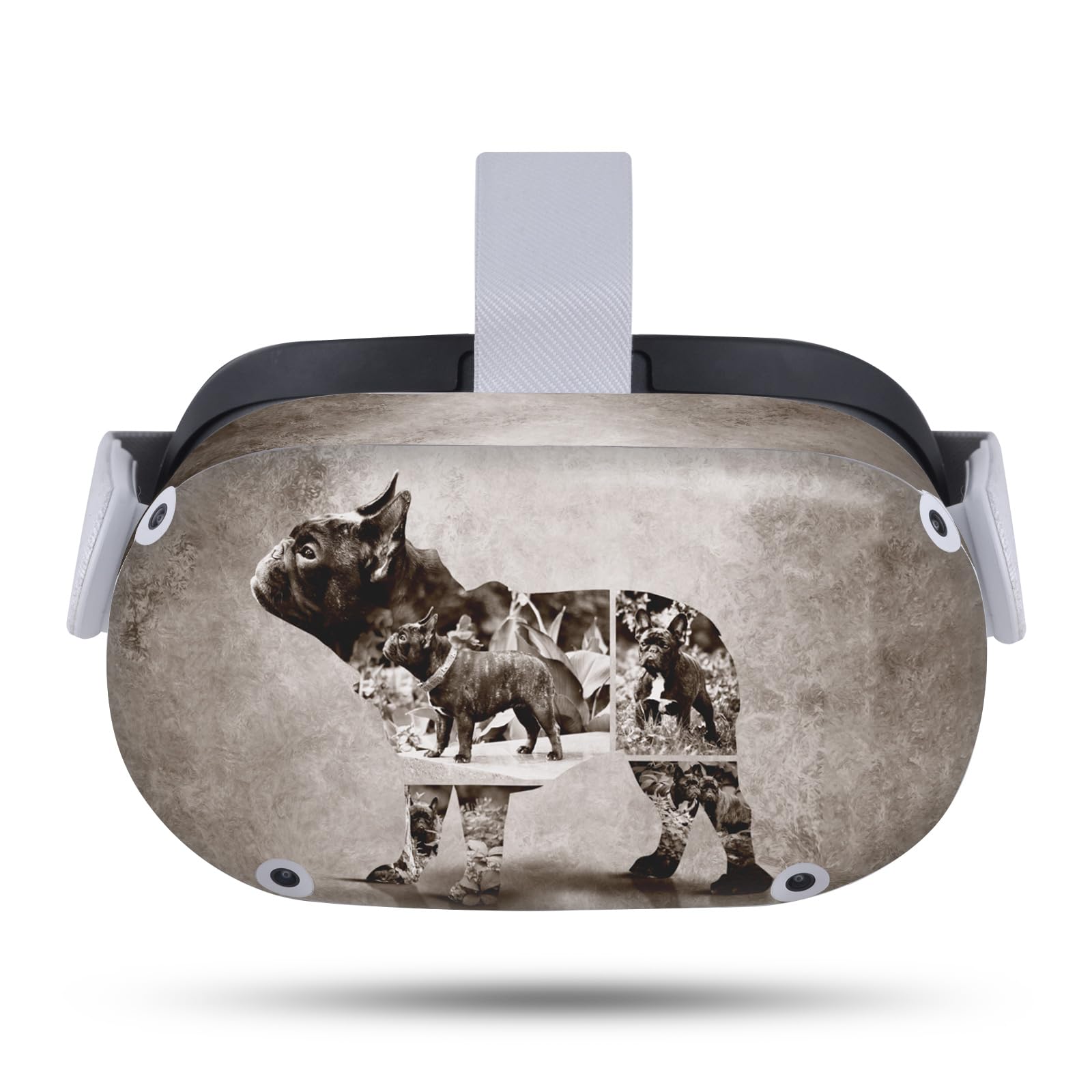 Head Case Designs Officially Licensed Klaudia Senator Vintage French Bulldog Vinyl Sticker Skin Decal Cover Compatible with Meta Quest 2
