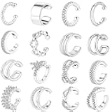 16 Pcs Ear Cuffs for Women Non Piercing Ear Cuffs Earrings 14K Gold Plated Cuff Earrings Non Pierced Clip On Cartilage Earring Fake Earrings Jewelry Set
