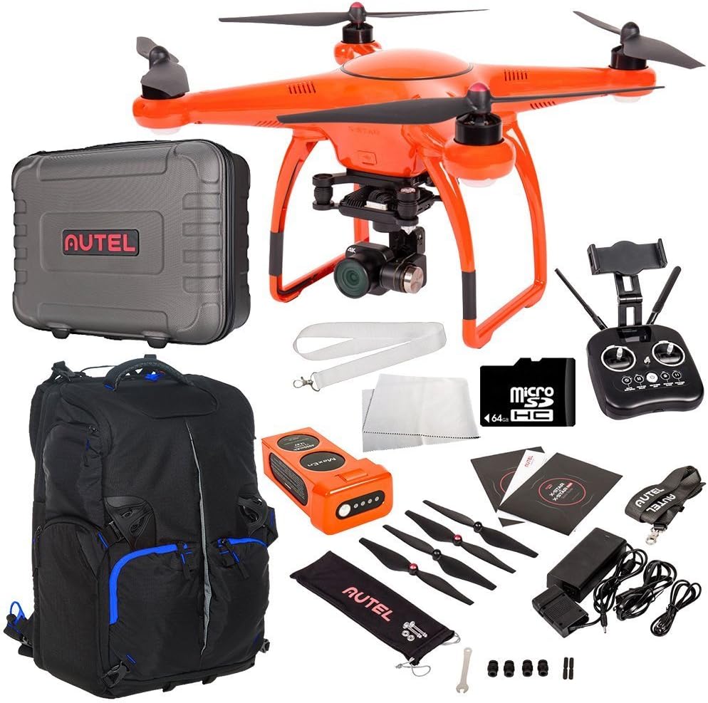 Autel Robotics X-Star Premium Quadcopter Drone w/ 4K Camera & 3-Axis Gimbal Accessory Bundle - Includes Manufacturer Accessories, 64GB Micro SD Card, Drone Backpack, More (Certified Refurbished)