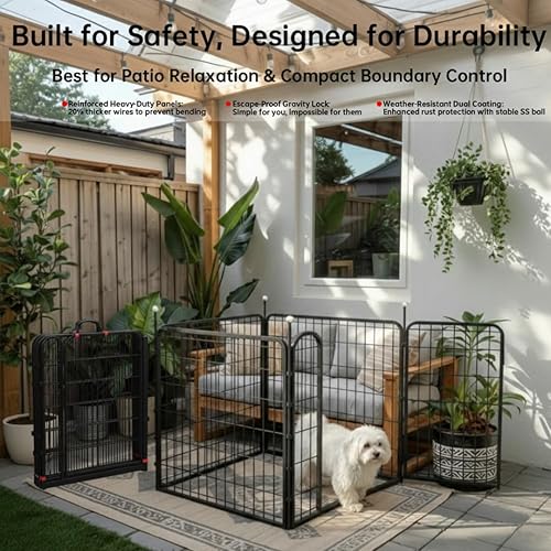 Miniatura 3 de Jaulas Portátiles para Perros y Corralito, Jaula de Metal de 32 Pulgadas para Perros PequeñosMedianos, para InteriorExterior, Correas de Transporte