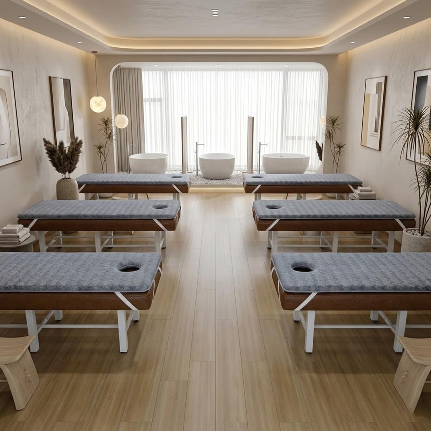 Topper para Camilla de Masaje Viscoelástico Colchoneta para Camilla de Pestañas con Agujero Facial Colchón Profesional para Extensiones de Pestañas Antideslizante(Blanco,190x70x6cm)