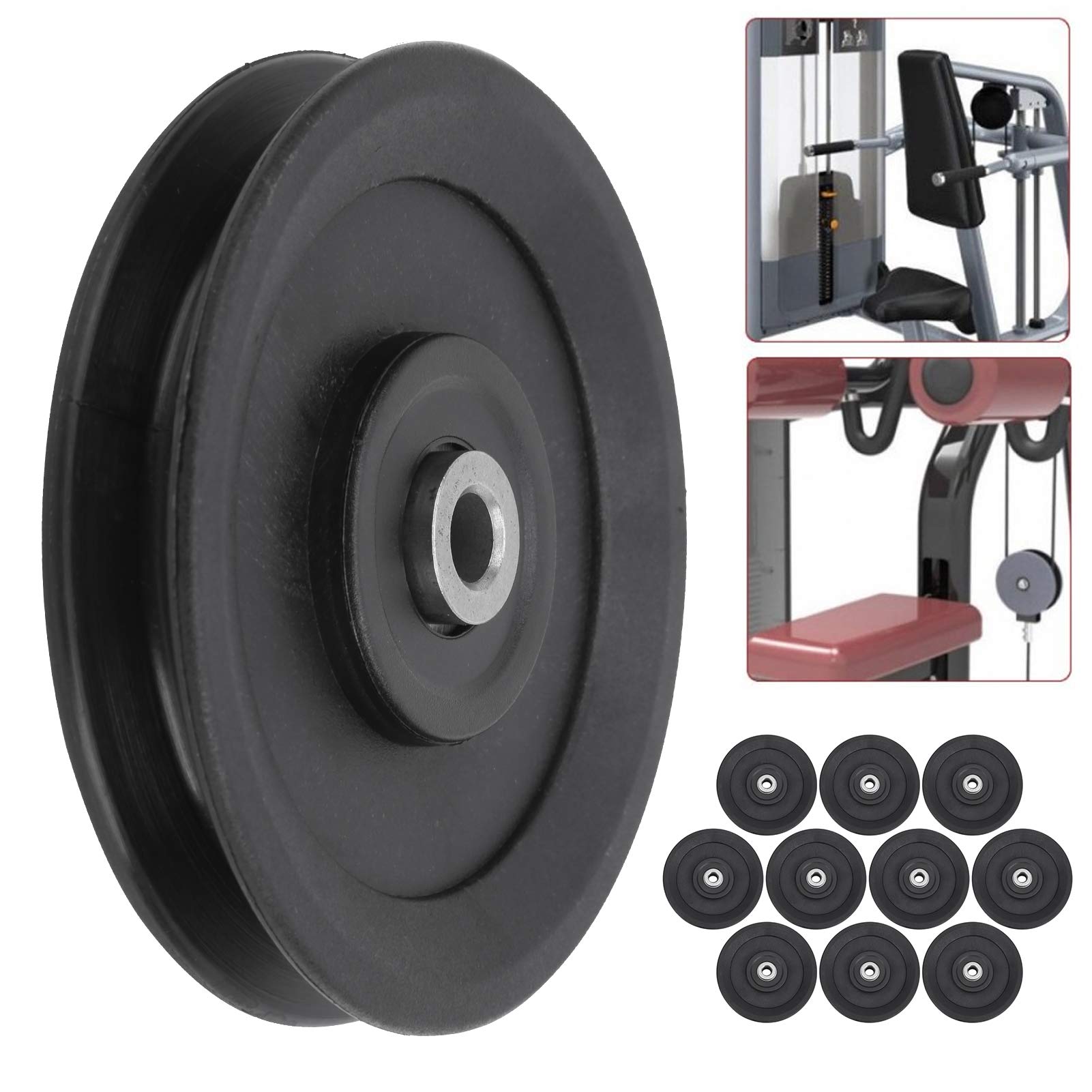 Puleggia con Cuscinetto Fitness in Nylon Resistente da 115 Mm per Accessori per Palestra Domestica, Set di 10 Pezzi per Centro Benessere, Fitness Familiare e Uso Aziendale