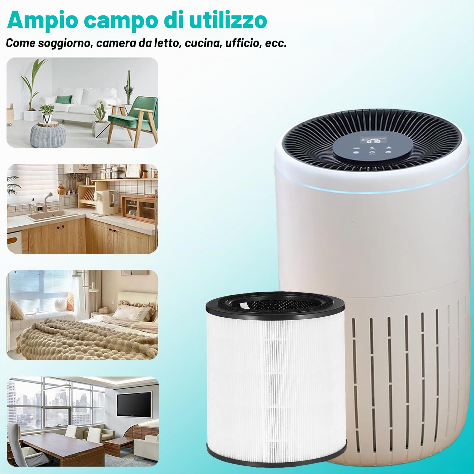 Filtro di ricambio Air 4000 per Bosch: filtro di ricambio per depuratore d'aria Bosch Air 4000, 3 in 1 H13 True HEPA con carbone attivo ad alta efficienza e prefiltro (2 pezzi)