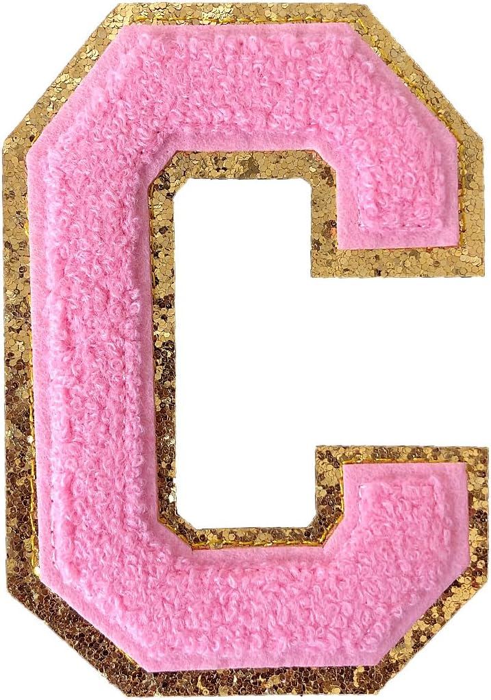 Amazon.com: GYGYL 3PCS Chenille Varsity Glitters Letters Patch, Iron on ...