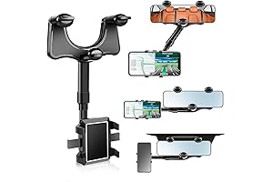 Multi-Angle Phone Holder for Cars - 360 Degree Rotating Mirror Mount