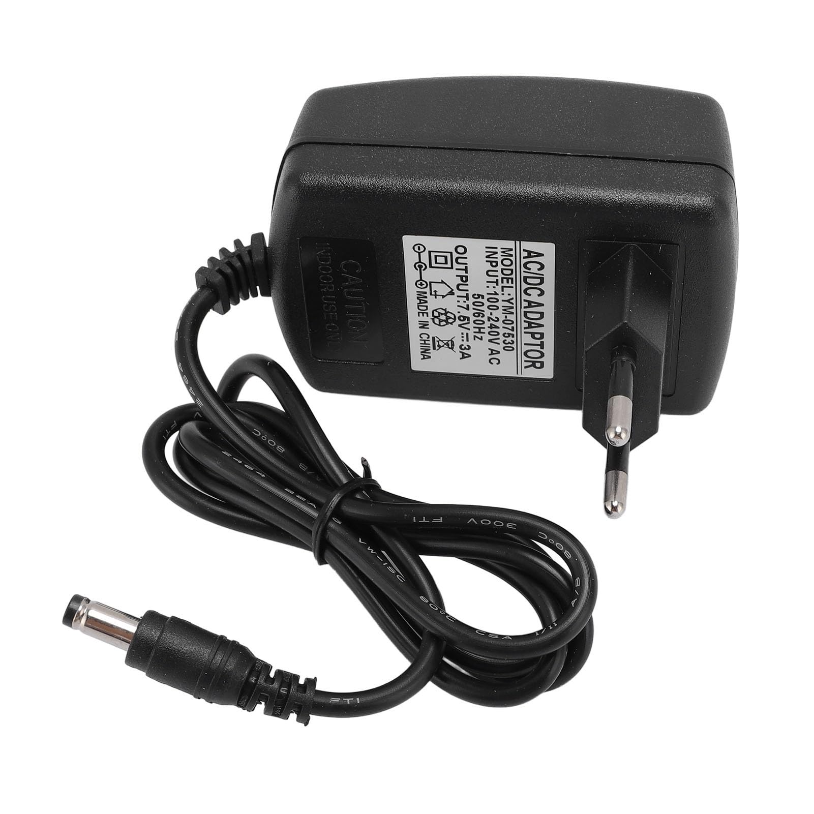 Adattatore Corrente 7.5 V 3A, 7,5 V 3A Caricatore di Alimentazione,5x2, Mm ABS per Altoparlanti (Spina europea)