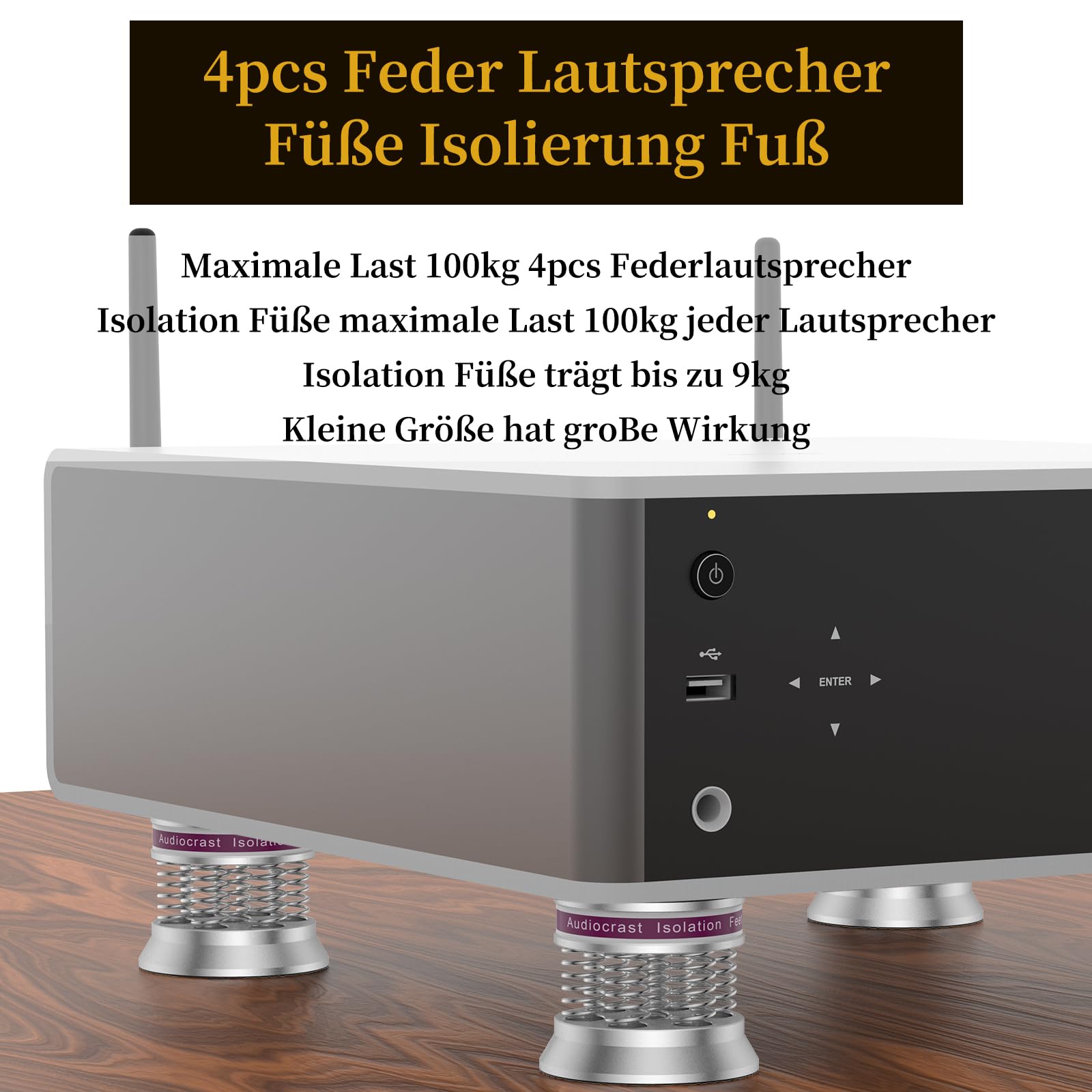 Altoparlante ammortizzatore piedi 4 pezzi molla High End per HiFi boxe subwoofer amplificatore