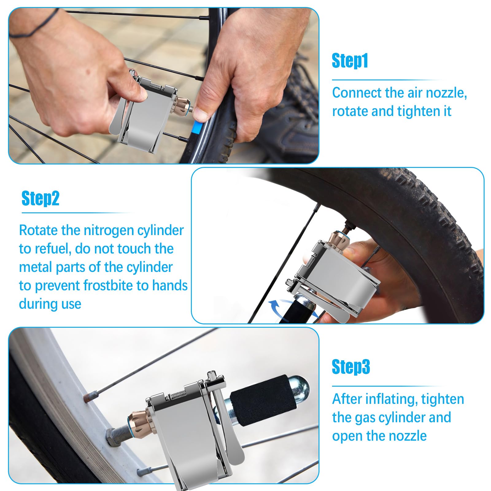 Kit di riparazione per bici 16 in 1 Kit di attrezzi multifunzione per bici compatto e leggero strumento di rimozione dell'ugello di aspirazione/esagonale/leve per pneumatici Kit di strumenti tascabili