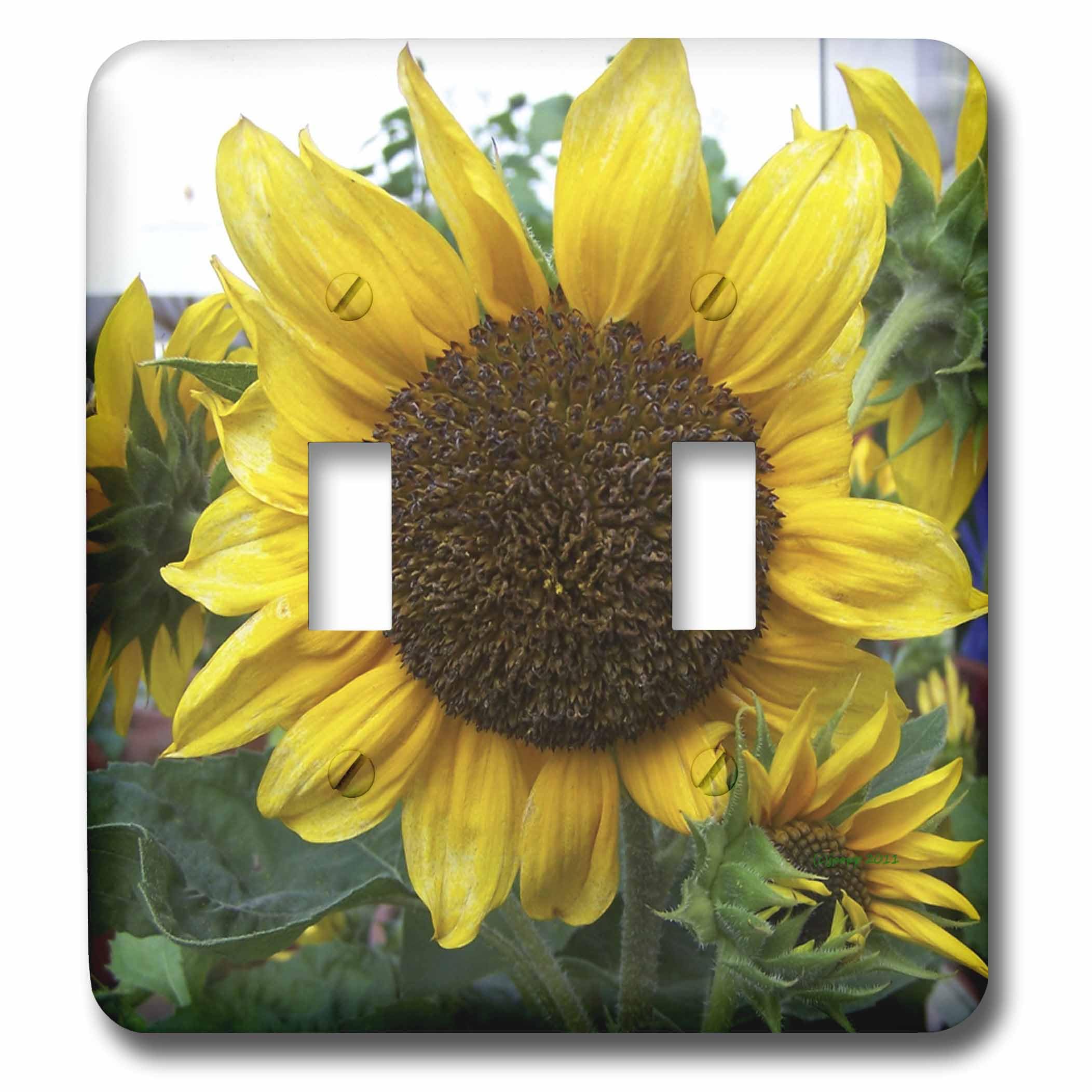Interrupteur à bascule double fleurs du soleil au design floral imprimé haute durabilité