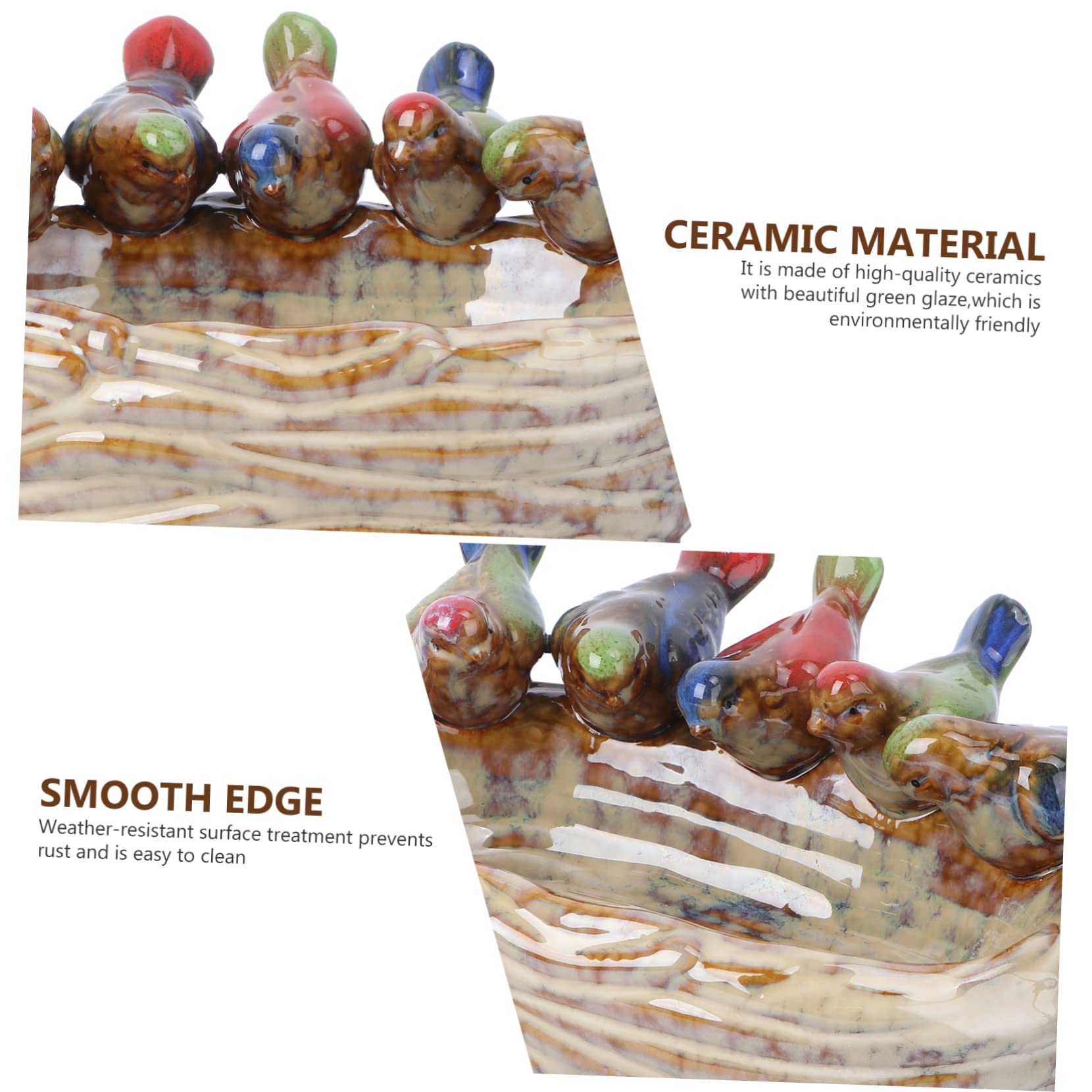 Sosoport 1pezzi Piatto Ceramica Per Frutta e Cibo Per Uccelli Decorazione Da Giardino Creativa e Versatile Design Chic e Funzionale Adatto Per Frutta e Adornamenti Da Giardino