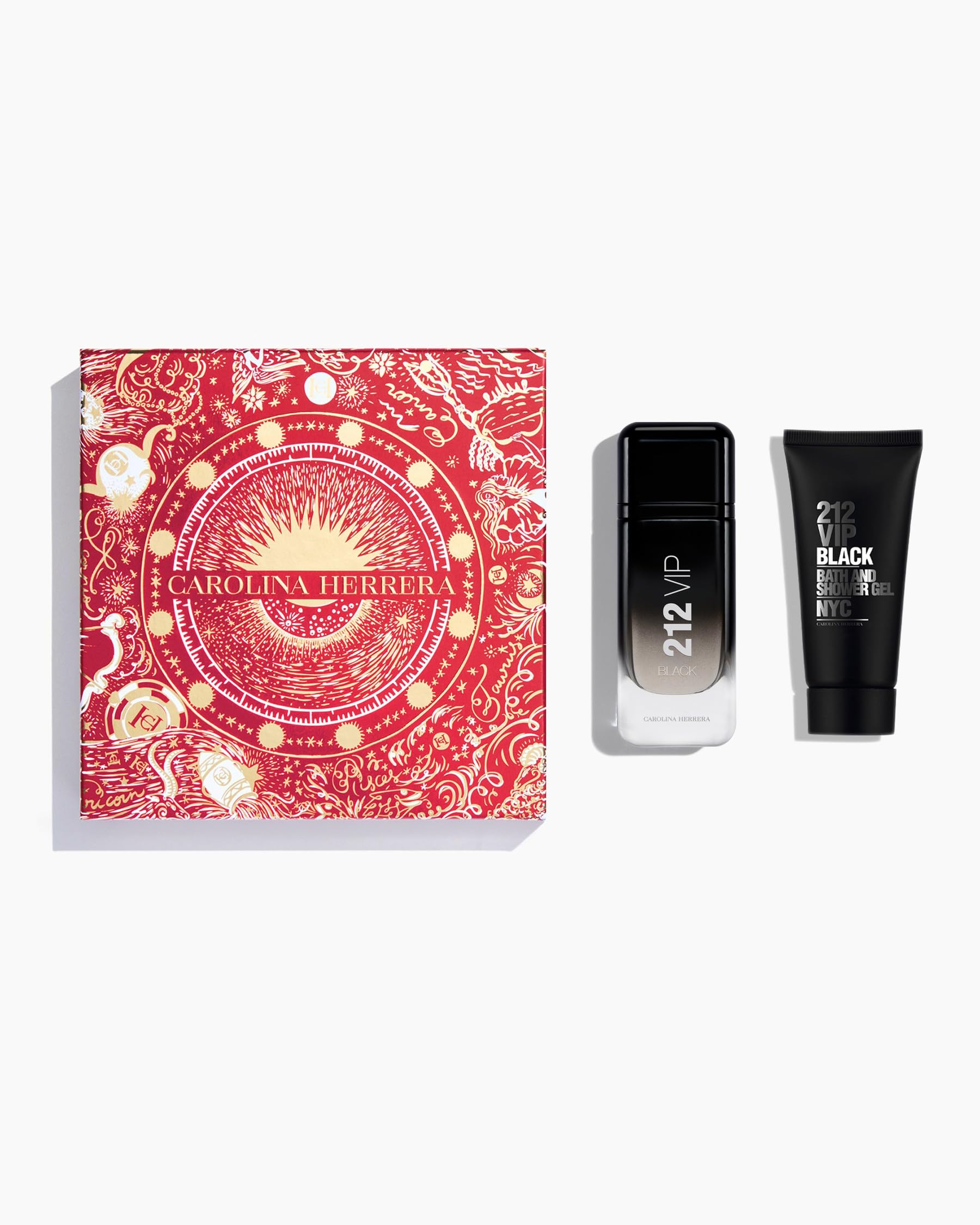 Carolina Herrera 212 Vip Black By Carolina Herrera for Men - 2 Pc Gift Set 3.4oz Edp Spray, 3.4oz Bath & Shower Gel, 2count