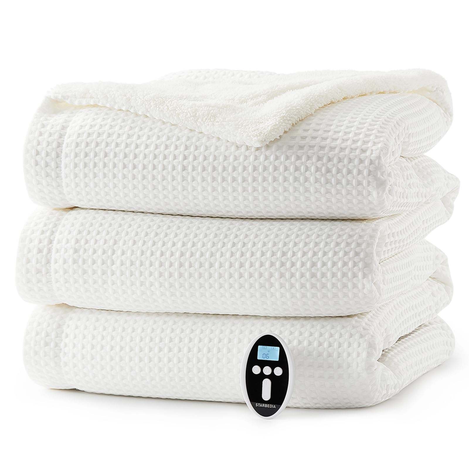 STARBEDIA Waffle Heated Blanket White