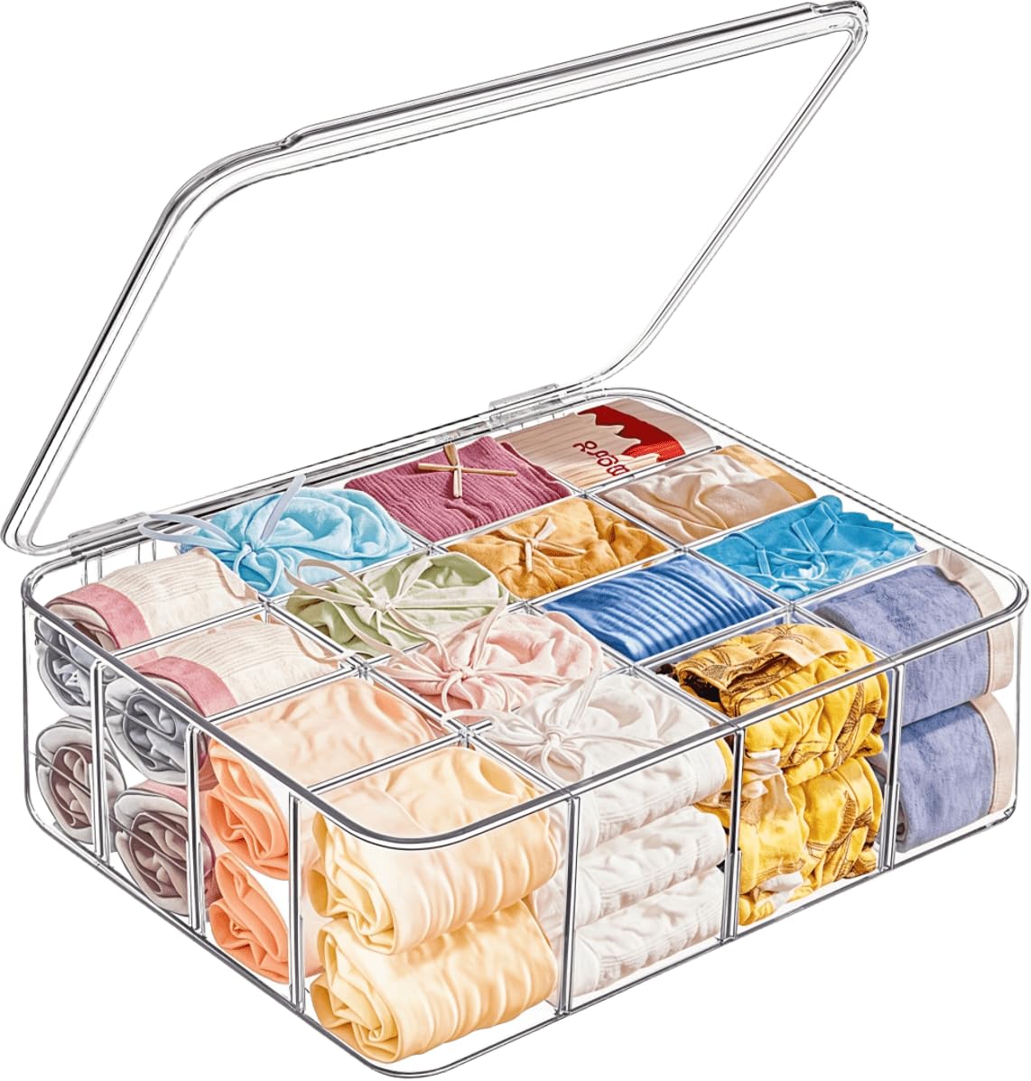 Tea Bags Organizer: Large Tea Bag Holder Organizer with Lid, Acrylic Drink Packets Storage for Cabinet, Counter, Countertop, Drink Packets Caddy for 16 Different Types