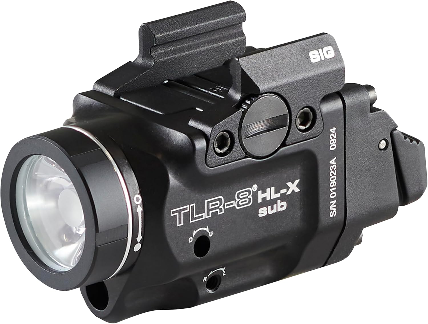 Streamlight 69467 TLR-8 HL-X sub USB 1000-Lumen Weapon Rail-Mounted Rechargeable Tactical Flashlight with Integrated Red Aiming Laser for Sig Sauer P365/XL Rail Only, Black