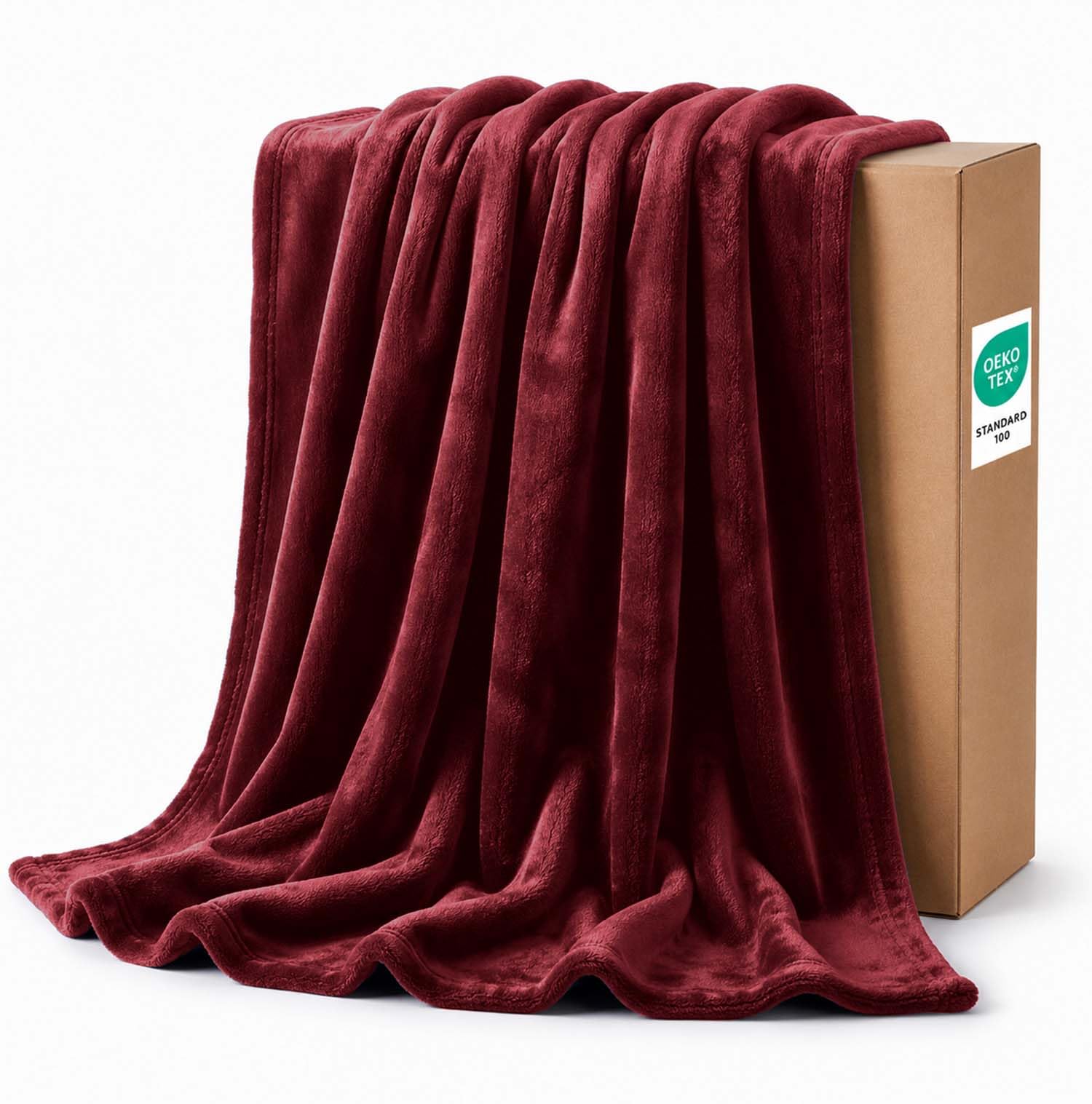 IR Imperial Rooms Fleece Blanket Burgundy, Throw/Single 130X150 Cm
