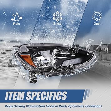 Auto Dynasty Headlights Assembly Compatible with 2016 2017 2018 Sentra, Driver and Passenger Side Halogen Headlamps Replacement, NI2502244 NI2503244, Black Housing Amber Corner