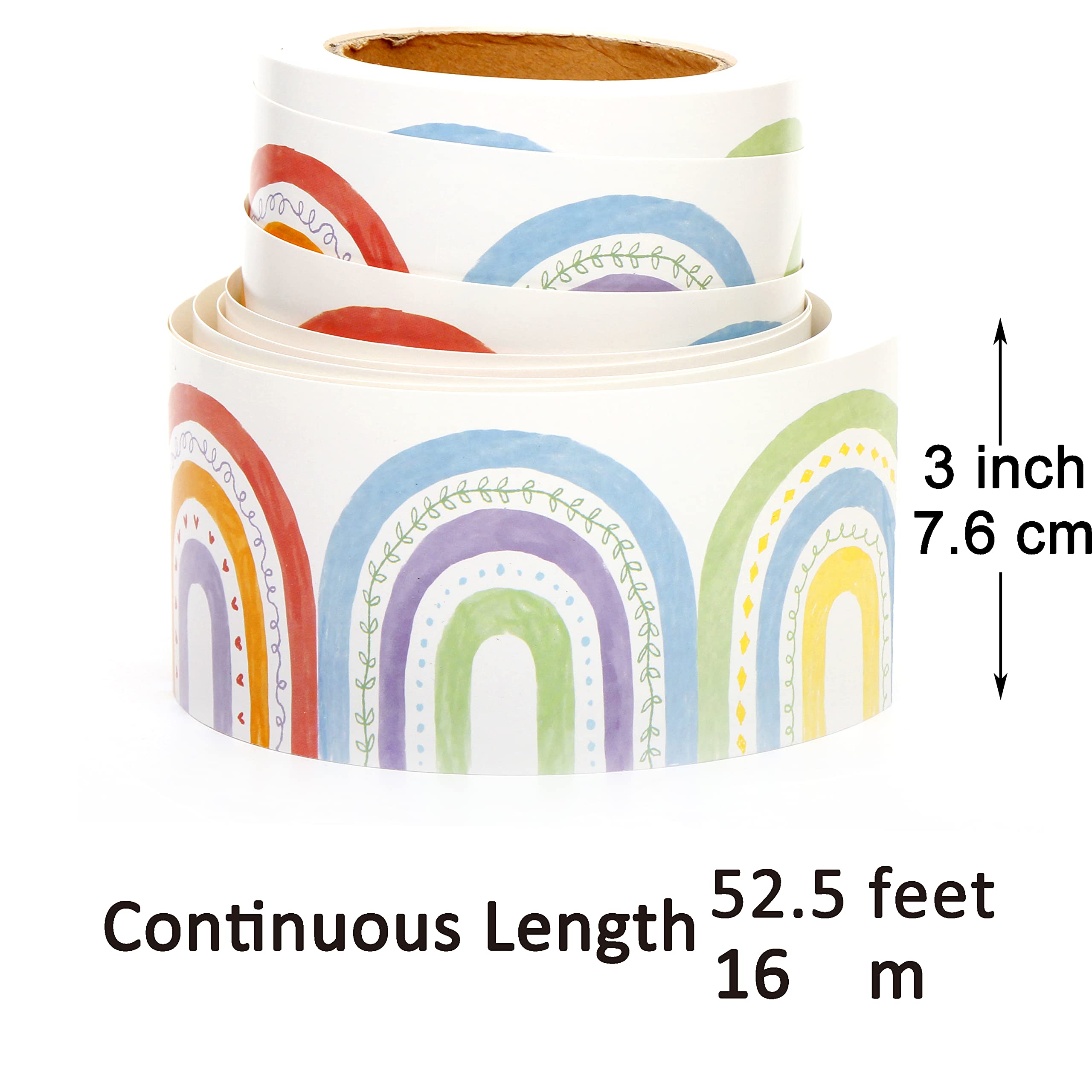 Youngever 52.5 ft Bulletin Board Borders for Classroom Decoration, Rainbow Design - Image 4