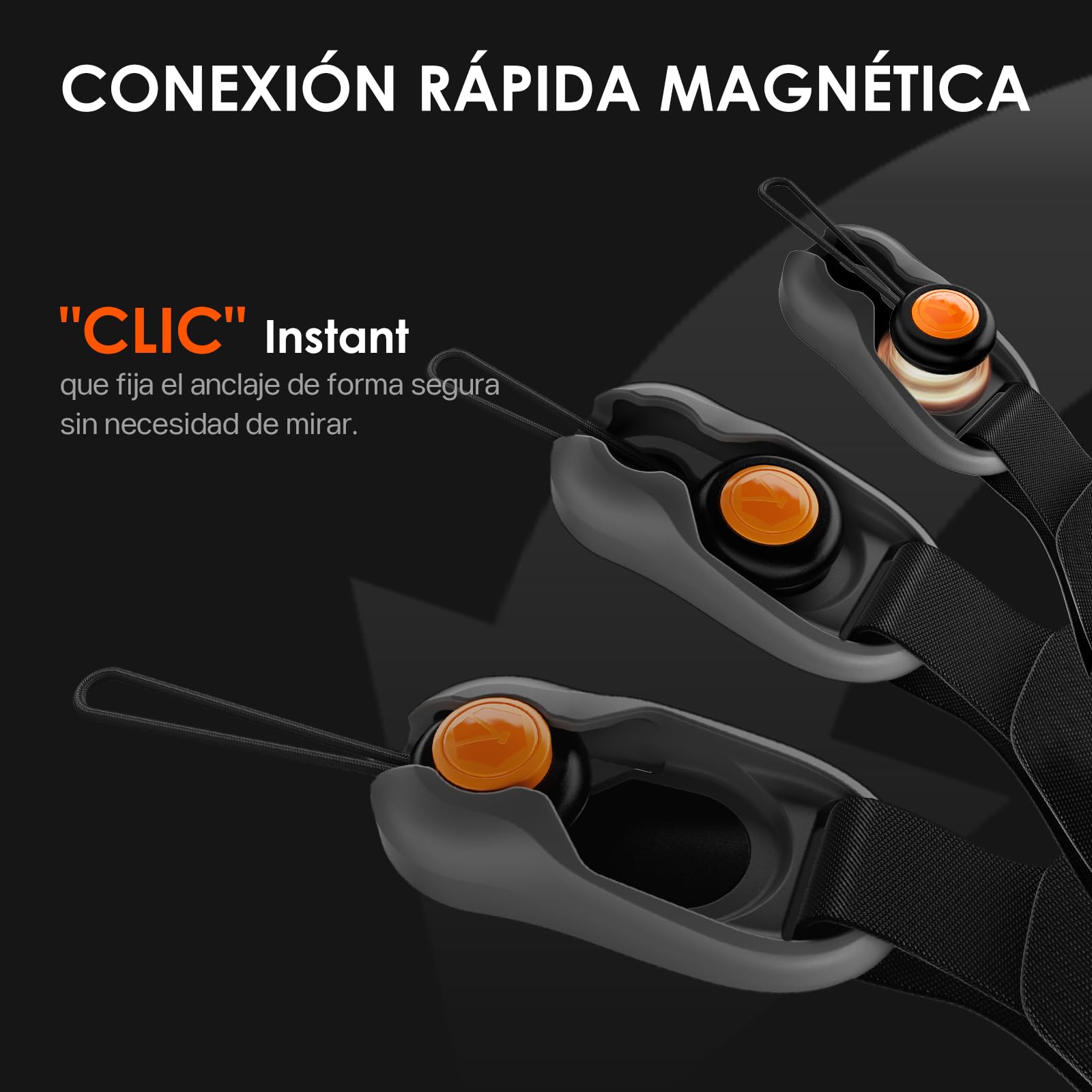 TARION Correa para Cámara de Liberación Rápida: Correa Magnética de Cuello y Hombro para DSLR - Longitud ajustable 83-141cm - Carga de 50 kg con anclajes de seguridad de cable Dyneema - Magislide