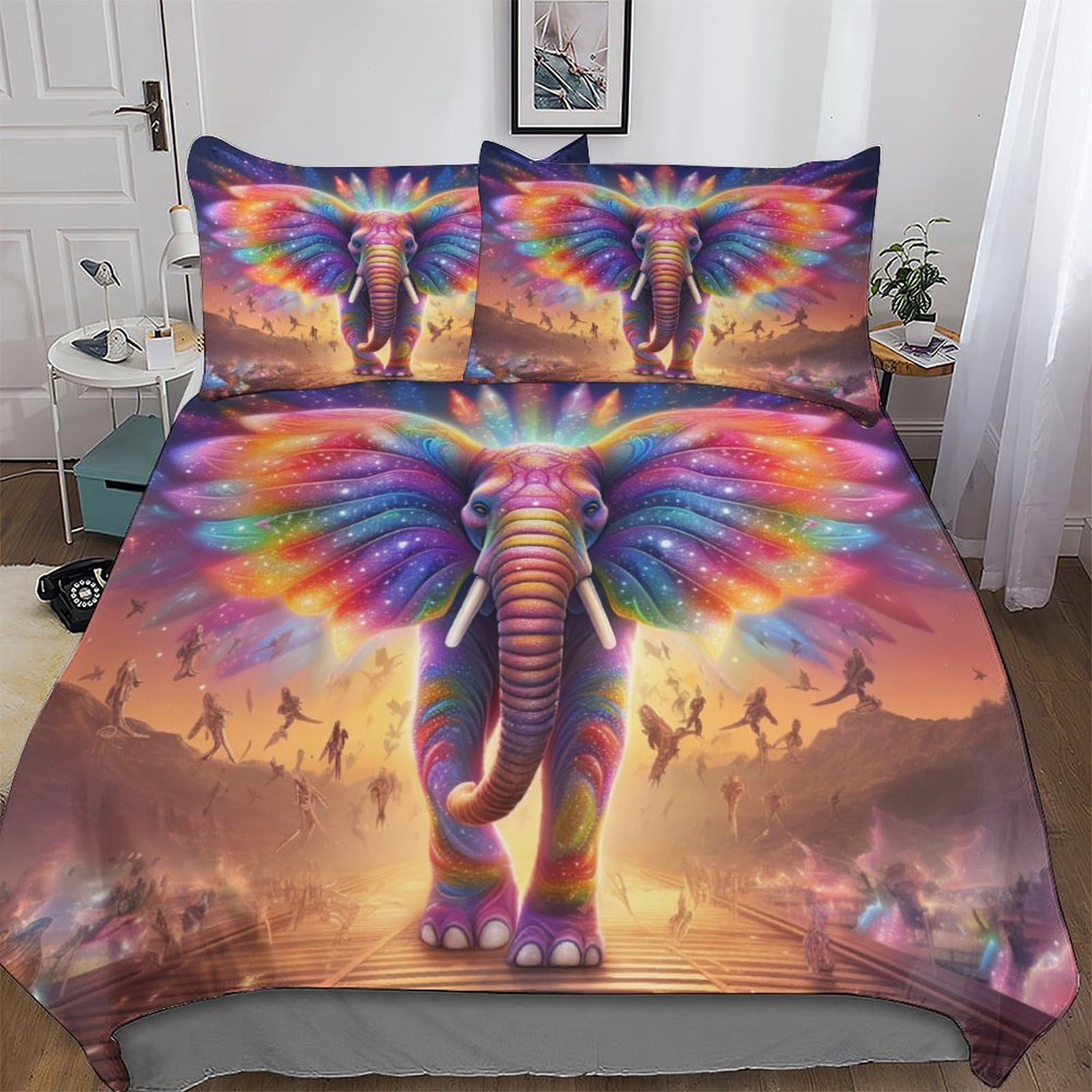 Housse de couette éléphant enfant pour créer un nid douillet de 200x200 cm