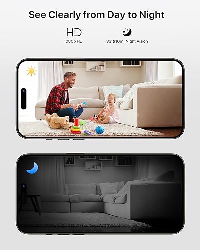 Miniatura 5 de ZOSI Cámara de seguridad para interiores, paquete de 2 cámaras WiFi 1080P para el hogar con aplicación de teléfono, detección de movimiento