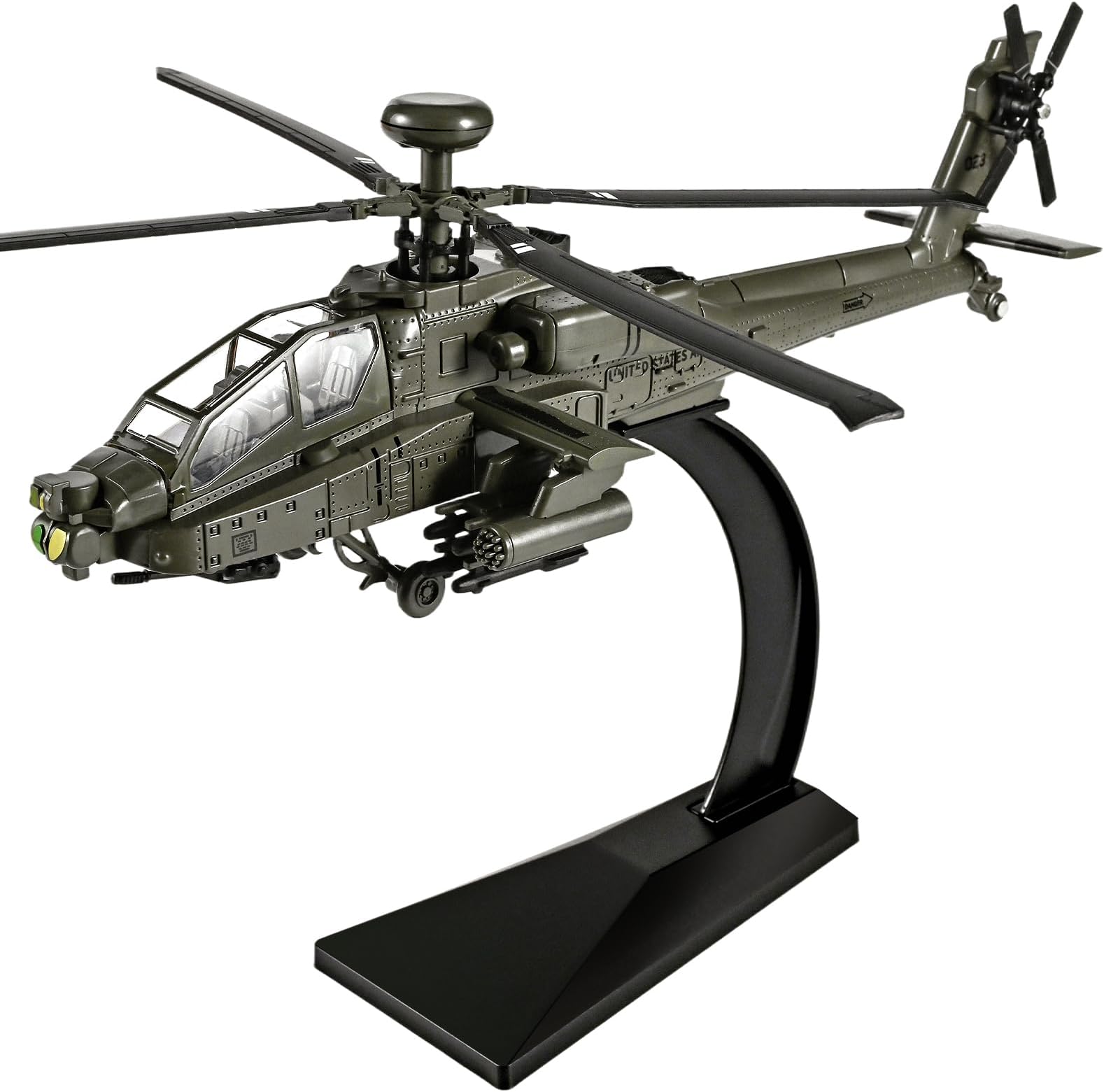 OANMYJJO Helicopters for Boys AH-64 Apache Helicopter Model Airplanes | Diecast Military Attack Helicopter, Metal Model AH-64 Airplane With Light and Sound, for Military Lovers to Collect and Gift