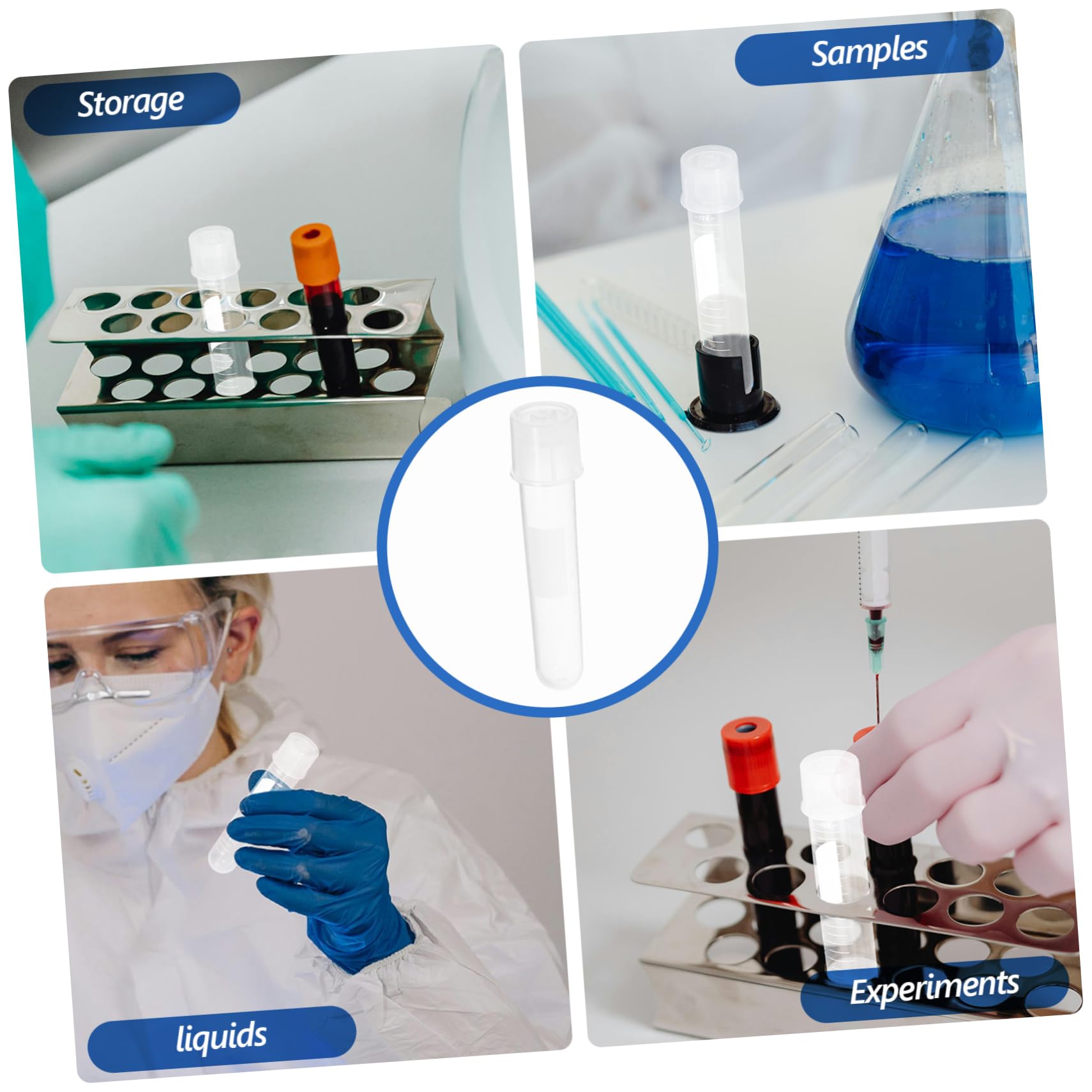 10pezzi Tubo Di Cultura Con Coperchio Provette Da Laboratorio Per Campioni Liquidi Tubo Di Stoccaggio Scrivibile Materiale Confezione Per Esperimenti Scientifici