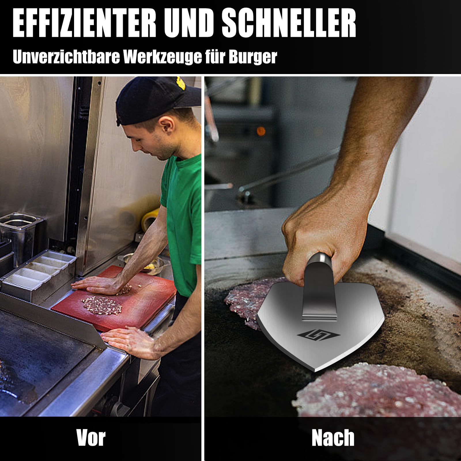 STEVEN-BULL S Smash prasa do burgerów, ze stali nierdzewnej, śmieszna prasa do burgerów, prezent dla taty