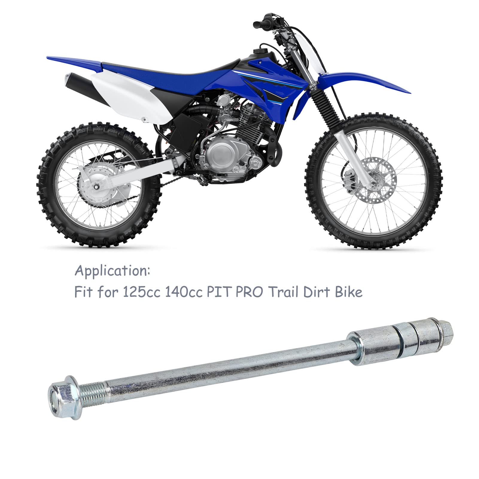 Pit Bike Asse Ruota Posteriore Asse Anteriore Posteriore Asse Posteriore 12mm 230mm Asse Anteriore Posteriore Asse Posteriore con 3 Guarnizioni Adatto Per 125cc 140cc PIT, Alxe Anteriore Per Dirtbike,