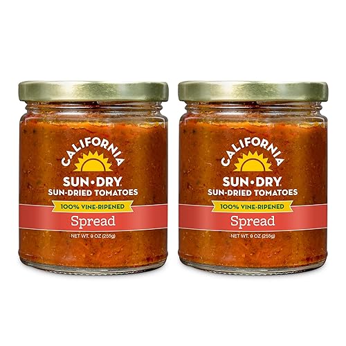 CALIFORNIA SUN DRY - Crema de tomate secado al sol, 9 onzas (paquete de 2)  Sin gluten y rico en antioxidantes