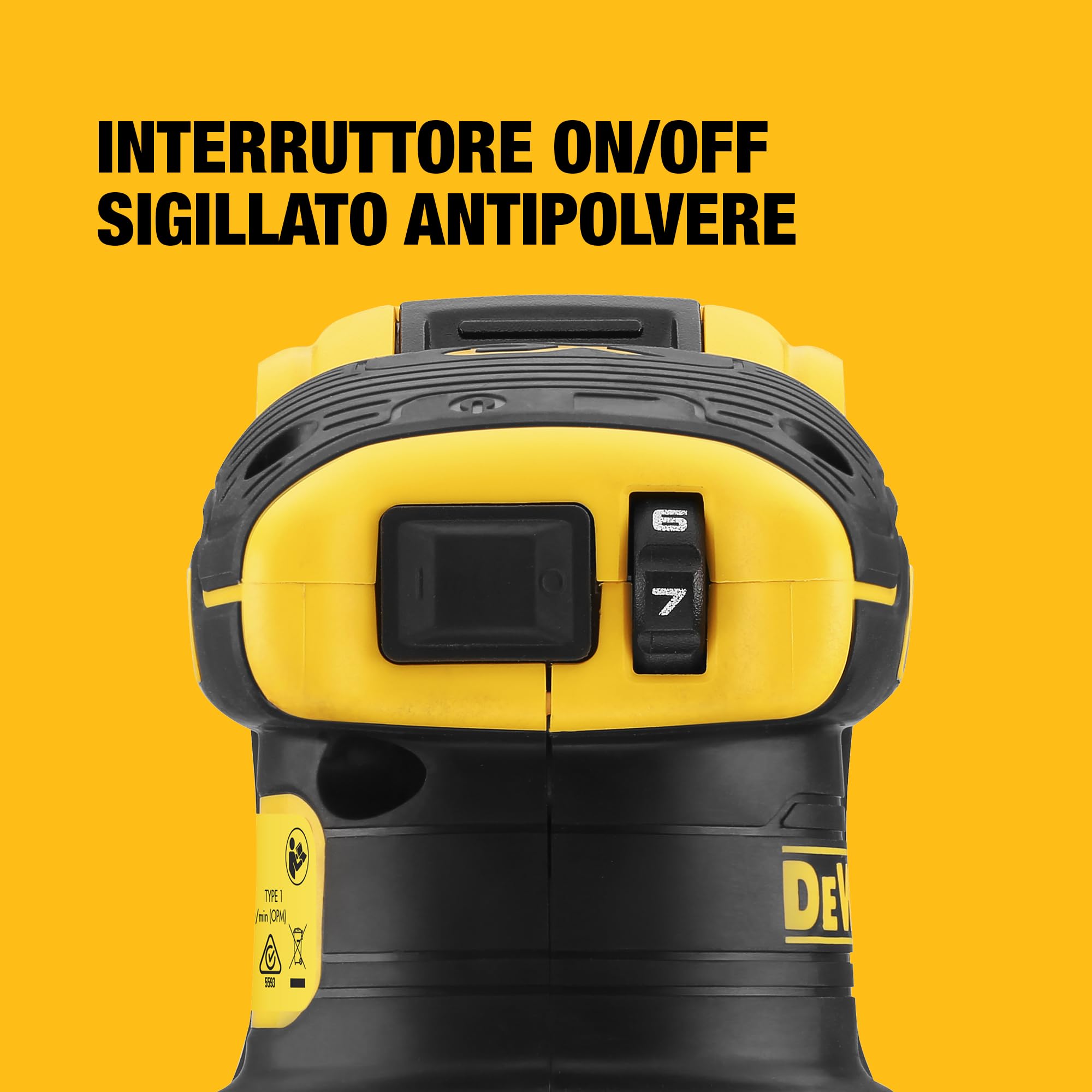 DEWALT Levigatrice orbitale1/4 XR 18V Motore Brushless - Solo corpo macchina e TSTAK, DCW200NT-X