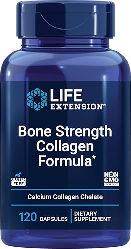 Life Extension Bone Strength Collagen Formula, Calcium Collagen chelate, Calcium fructoborate, Vitamin D3, Magnesium Citrate, Silicon, Boron,