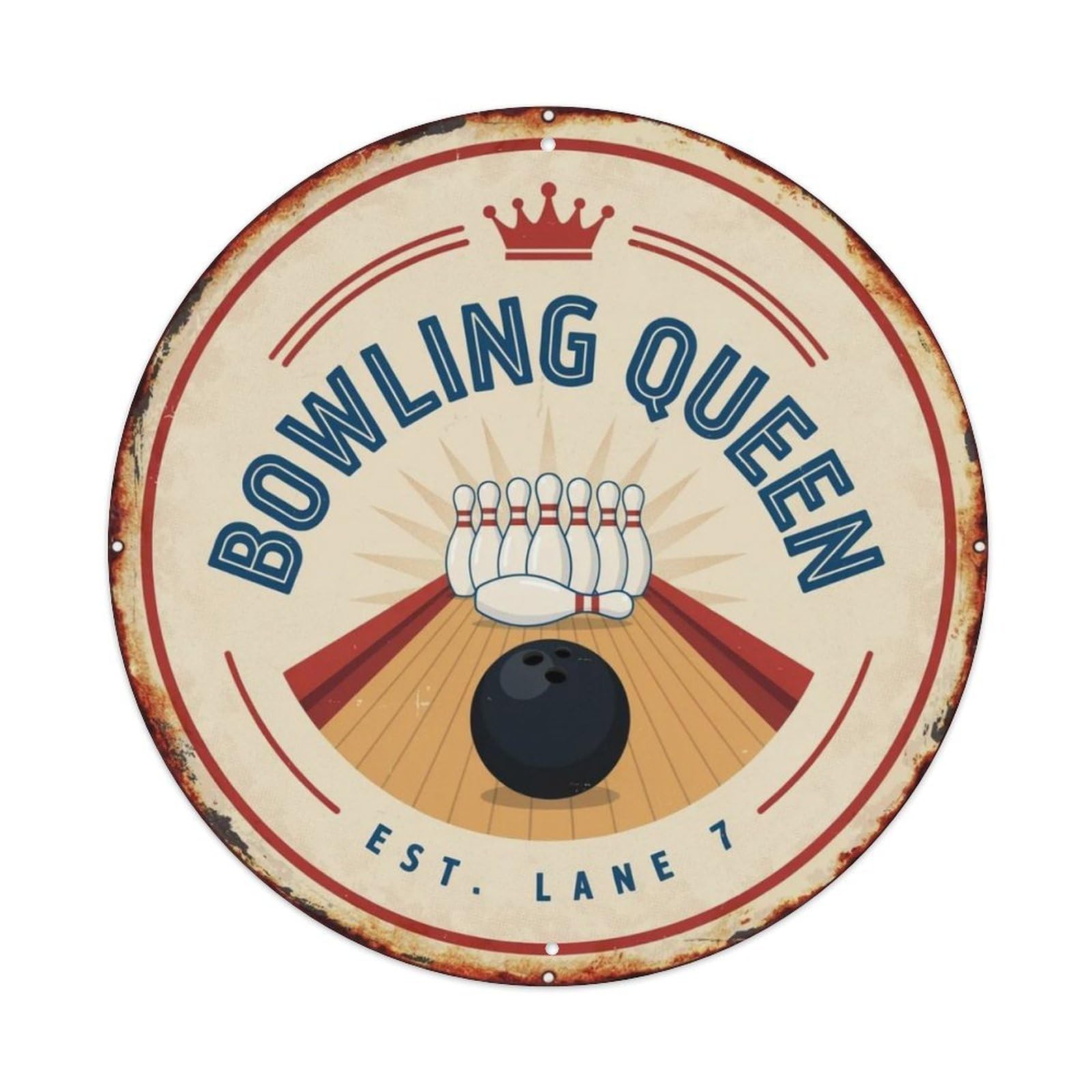 Bowling Queen Metal Tin Sign Plaque