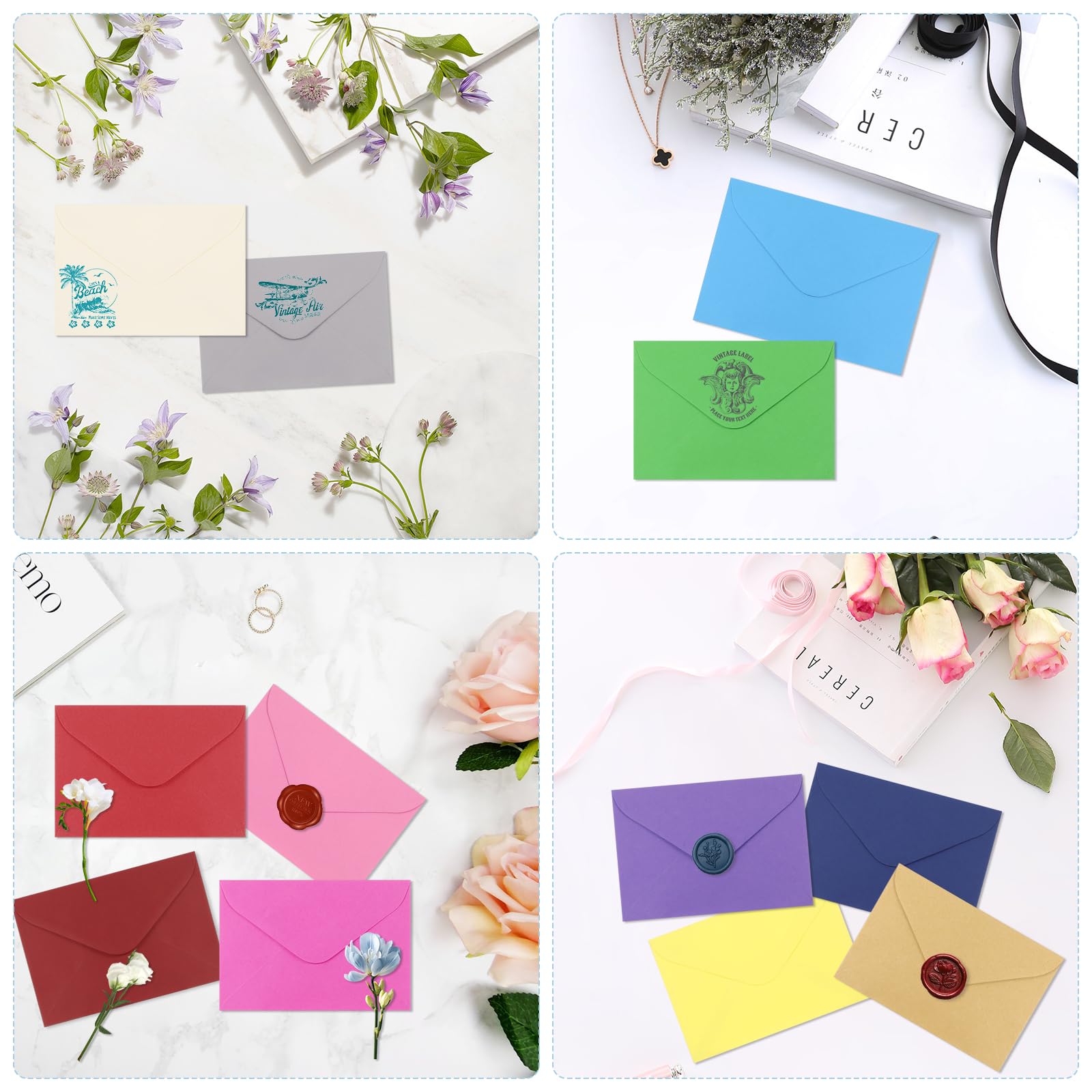 Buste regalo colorate 60 pezzi 20 colori 15,9x10,9 cm con adesivi dorati per nozze compleanni feste