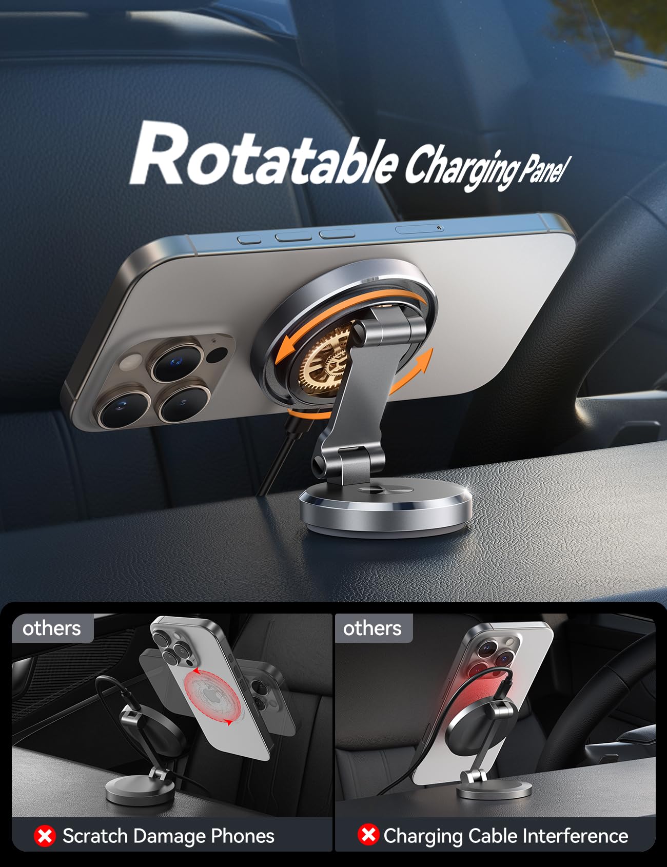 Supporto Auto Magnetico JOYROOM Con Ricarica Wireless 15W - Rotazione 360° Per IPhone 16/15/14/13/12 - Ideale Per Viaggi Sicuri E Comodi